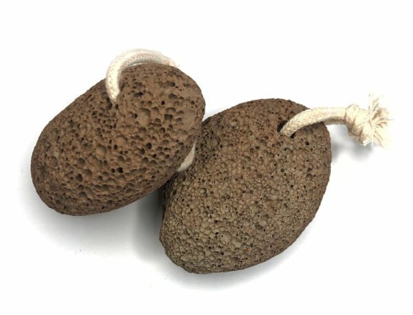 Brown oval pumice stones of two different sizes.
