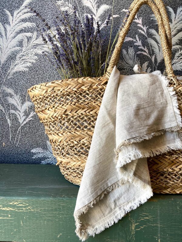 Preserved Lavender Bouquet tastefully arranged in a woven basket.