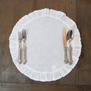 Round Ruffle Linen Placemat